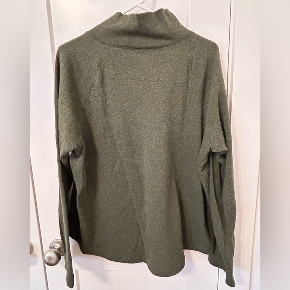 JCrew Green Cowl Neck Sweatshirt with Button Accents. Size XL Super soft & cozy! - Picture 2 of 3